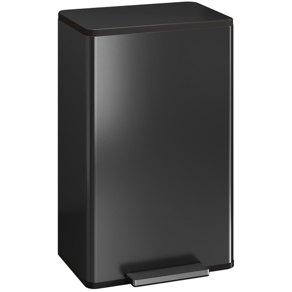 HOMCOM 45L Kitchen Bin, Pedal Bin with Soft-Close and Stay-Open Lid, Removable Inner Bucket, Odor Control for Kitchen, Office