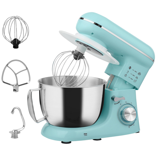 HOMCOM 1300W Kitchen Stand Mixer, with Accessories - Blue