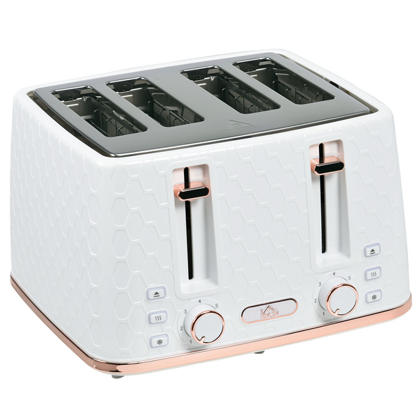 HOMCOM Four-Slice Honeycomb Toaster - White