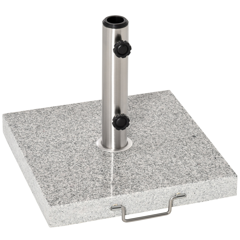 Outsunny 25kg Garden Umbrella Base Durable Parasol Holder Patio Furniture Outdoor Sunshade Marble Stand