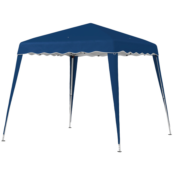 Outsunny 3 M x 3 M Base/ 2.5 M x 2.5 M Top Pop Up Gazebo, 2 Person Setup Instant with Carry Bag, Height Adjustable Slant Leg Party Tent Instant Event Shelter for Garden, Patio