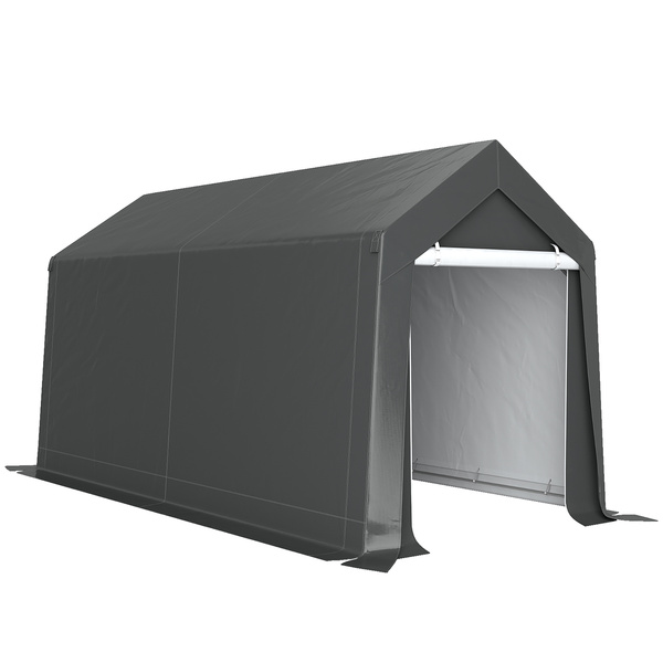 Outsunny 3.6 x 2.1m Portable Outdoor Shed, with Window - Dark Grey