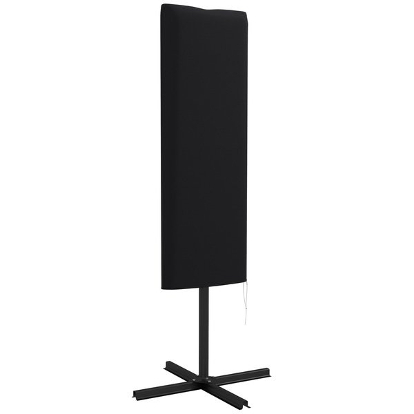 Outsunny Garden Parasol Cover, Outdoor Patio Umbrella Protector Weatherproof Garden Patio with Rod, Zipper for 2-4m Parasol, Φ60 x 160cm, Black