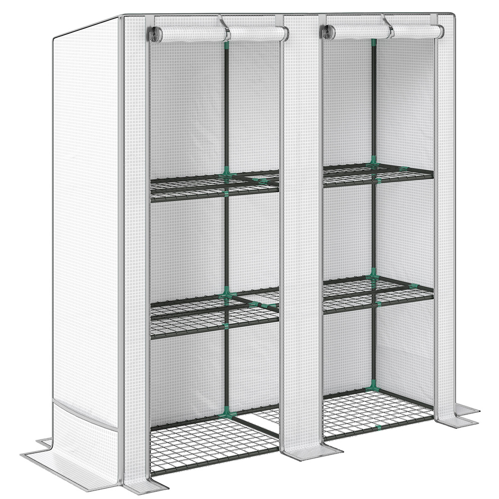 Outsunny Three-Tier Mini Greenhouse - White
