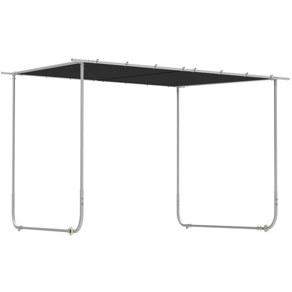 Outsunny 3 x 3(m) Mobile Pergola Kit, Portable Garden Gazebo with Wheels, Sandbags, Steel Frame, UV-Resistant