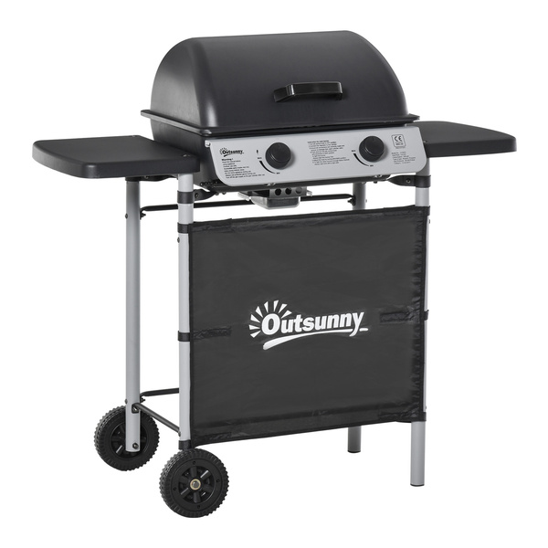 Outsunny 2 x 2.8kW Burner Gas BBQ - Grey
