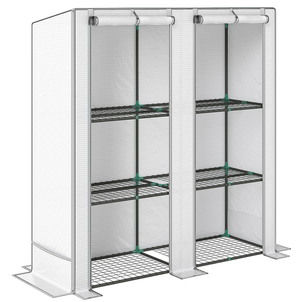 Outsunny Three-Tier Mini Greenhouse - White