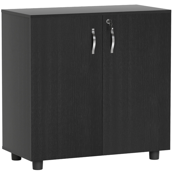 Vinsetto Two-Tier Locking Office Storage Cabinet - Black