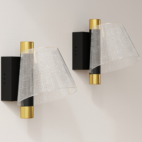 HOMCOM Led Wall Lamp 2 Pack, 5W Modern Indoor Starry Wall Light, Colour Temperature Adjustable 3000K/4000K/6500K, for Bedroom, Living Room, Hallway, Stairs, Black