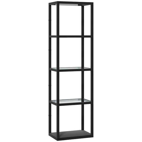 HOMCOM Four-Shelf Floor Lamp - Black