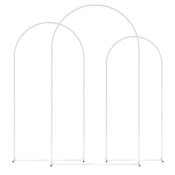 Outsunny Wedding Arch Frame Set, Metal Balloon Arch Stand Set, Balloon Arch Stand Set for Birthday Party, 2.2, 2, 1.8 m White