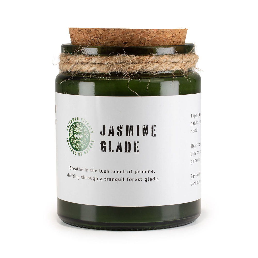 Greenman Woodwick Soy Candle - Jasmine Glade