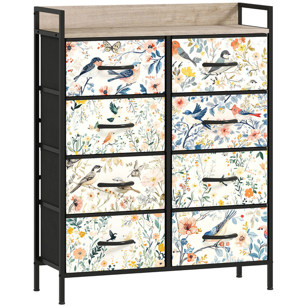 HOMCOM 8-Drawer Chest of Drawers - White