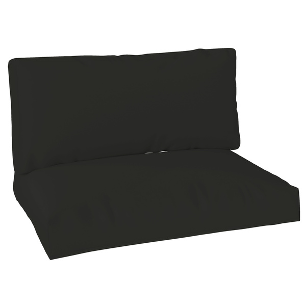 Outsunny Two Piece Seat Pallet and Back Cushions - Black