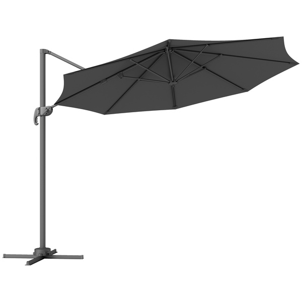 Outsunny 3 x 3m Overhanging Cantilever Parasol - Black