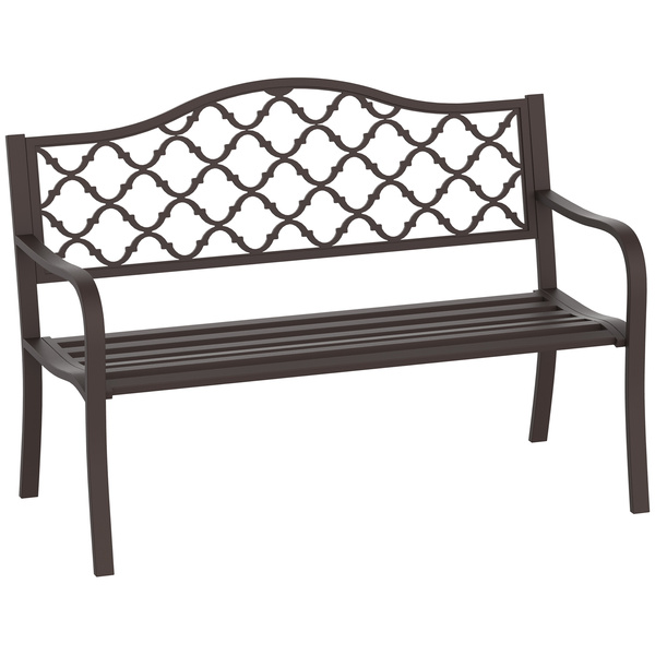 Outsunny Antique Style Outdoor Cast Iron Front Porch Bench Path Chair Seat Outdoor