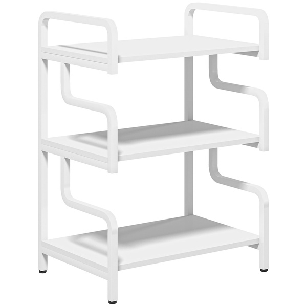 HOMCOM 3-Tier Printer Stand with Storage Shelves, Printer Table, 55 x 40 x 77cm Printer Shelf for Home Office, Study, White