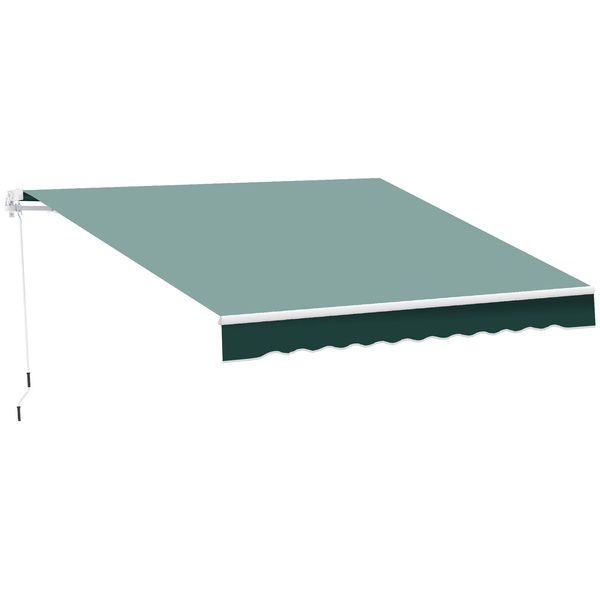 Outsunny Manual Retractable Awning, 2.5x2 m-Dark Green