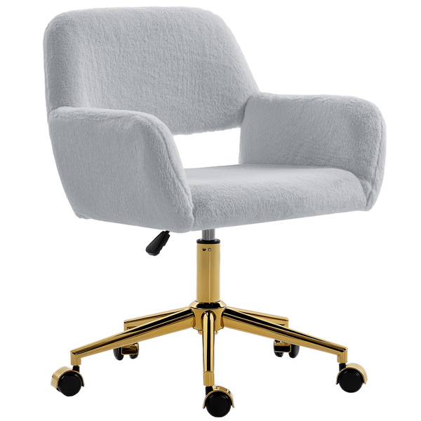 HOMCOM Faux Fur Rabbit Chair - Grey