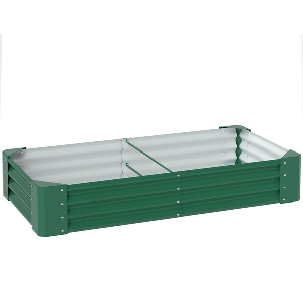 Outsunny 180 x 90cm Galvanised Steel Open Planter - Green