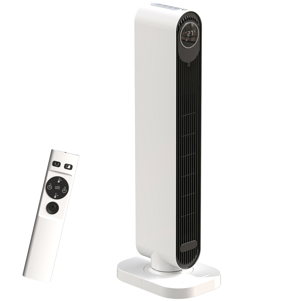 HOMCOM 2000W Ceramic Electric Heater with Fan, Timer, Oscillation - White