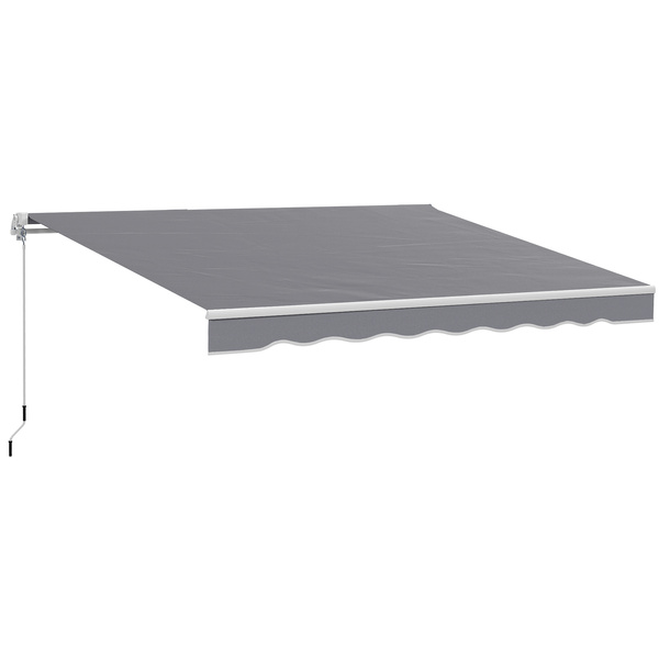 Outsunny 2 x 2.5m Manual Retractable Awning - Dark Grey