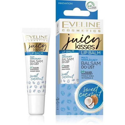 Eveline Juicy Kisses Multimoisturizing Lip Balm Sweet Coconut with Shea Butter 12ml