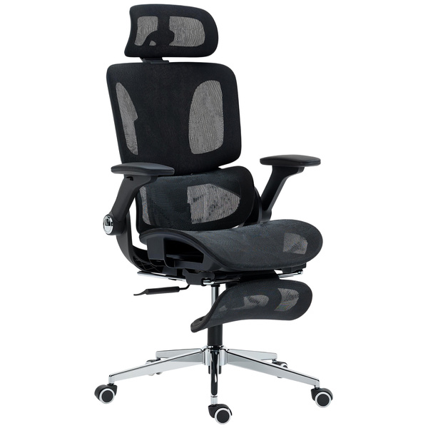HOMCOM Ergonomic Office Chair, High Back Mesh Desk Chair, Black