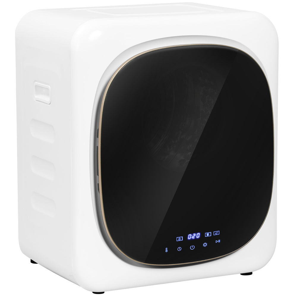 HOMCOM 2.5 kg Compact Tumble Dryer, with UV Sterilisation - White