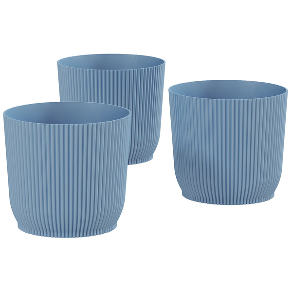 Outsunny Set of Three Ф22cm Planters - Blue