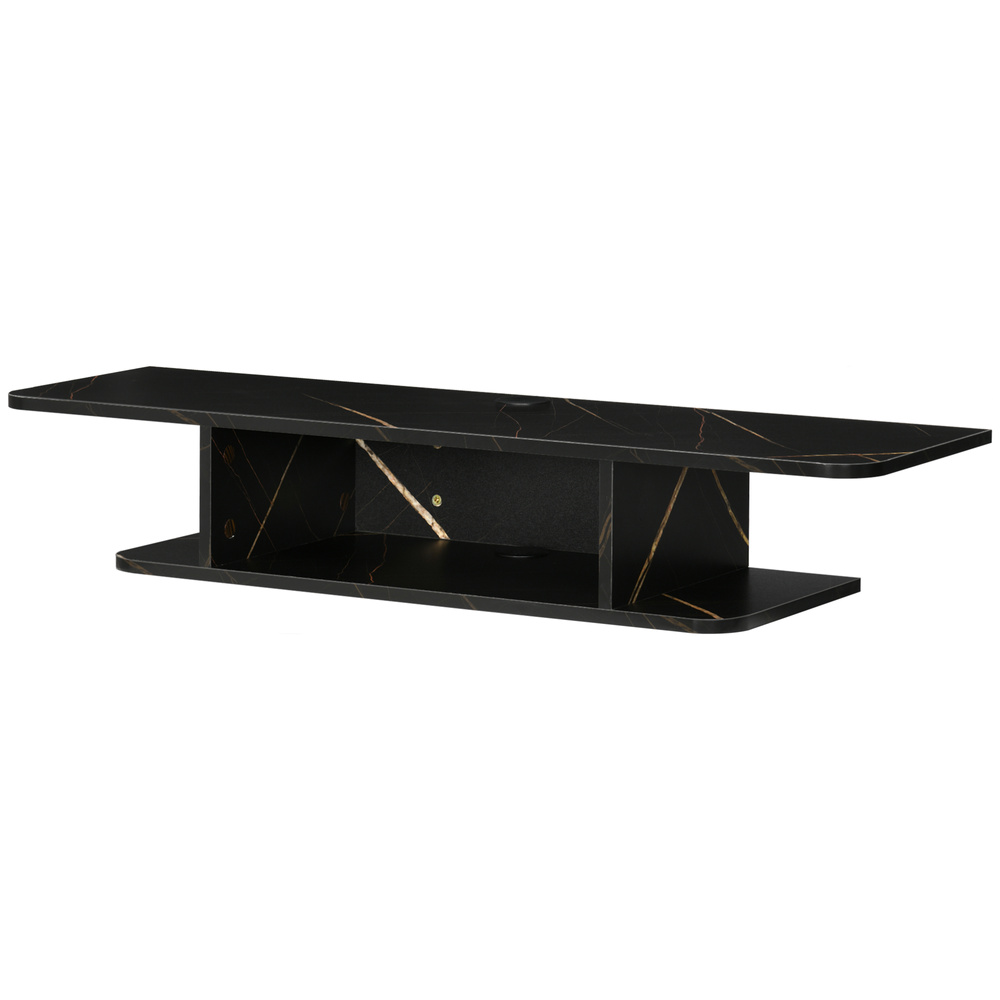 HOMCOM Floating TV Unit Stand for TVs up to 40", Wall Mounted Media Console with Storage Shelf, Entertainment Center, Black