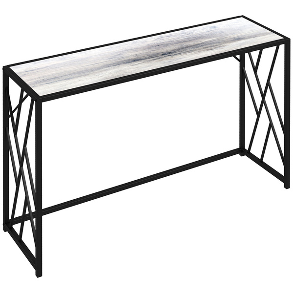 HOMCOM Console Table, Industrial Sofa Table with Metal Frame for Living Room, Hallway, 120 cm, Grey