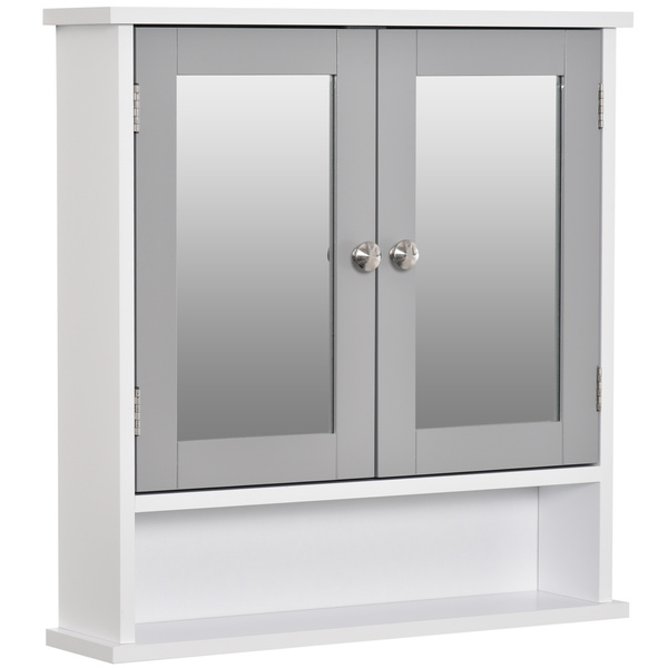 kleankin Bathroom Wall Storage Cabinet - Grey