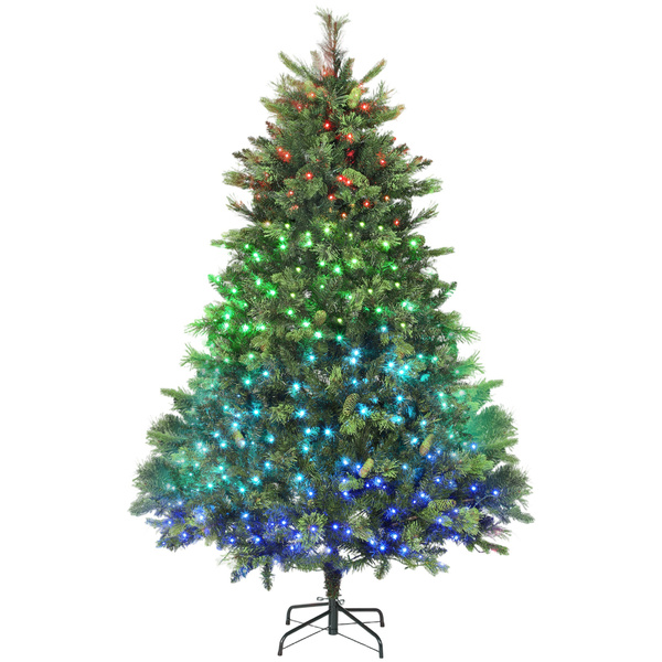 HOMCOM 6ft Artificial Pine LED Christmas Tree, with Remote