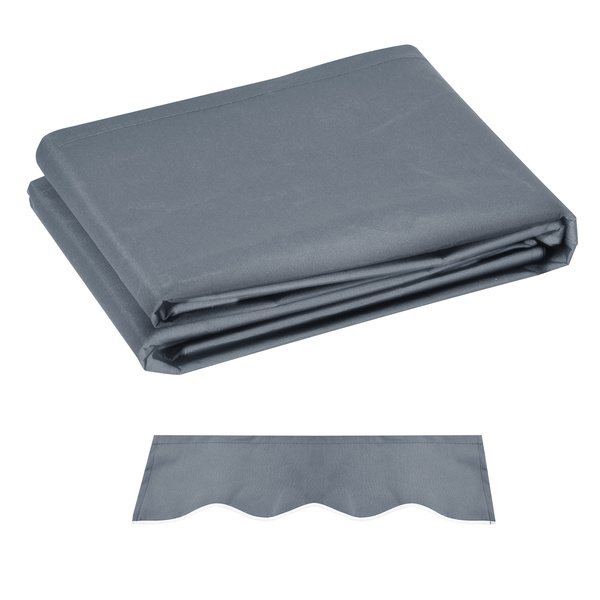 Outsunny Awning Replacement Canopy, Water Resistant UPF 50+ Sun Shade Cover for 3 x 2.5 m Garden Awning (Fabric Only), Grey
