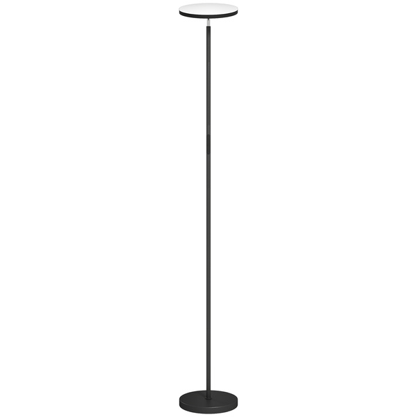 HOMCOM RGB Uplighter Floor Lamp, Tall Dimmable Standing Lamp with Remote & Touch Control, 350° Rotatable Head for Living Room Bedroom, 2700K-6000K Colour Temperatures, Black