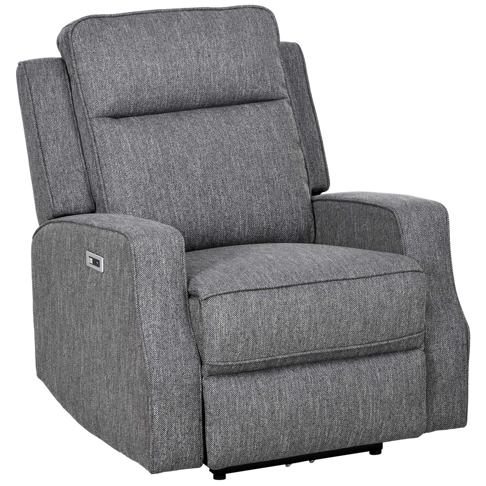 HOMCOM 150° Electric Reclining Chair, with USB port and Footrest - Charcoal Grey