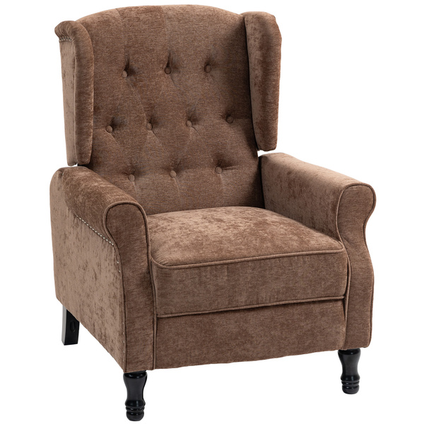 HOMCOM 150° Reclining Vintage Armchair, with footrest - Brown
