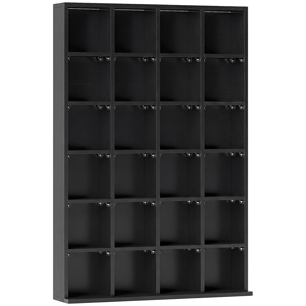 HOMCOM CD Storage Unit with Adjustable Shelves, 89 x 130.5 cm, Black
