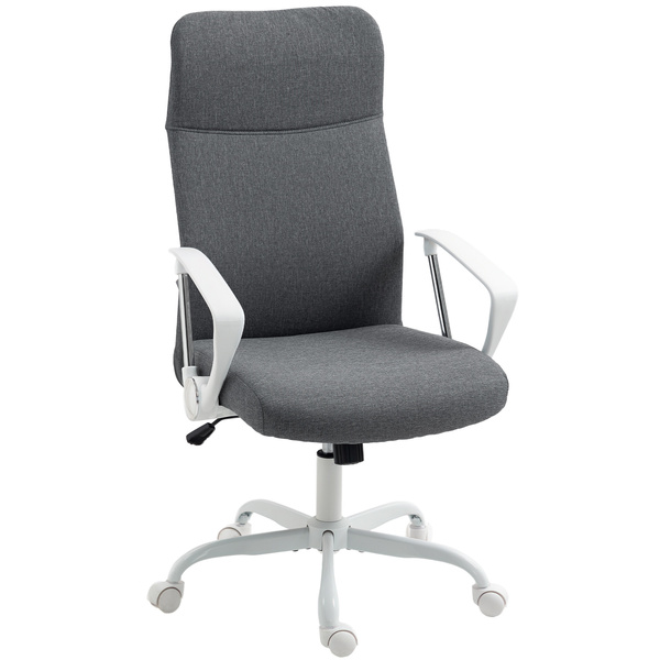 HOMCOM Fabric High Back Office Chair - Grey