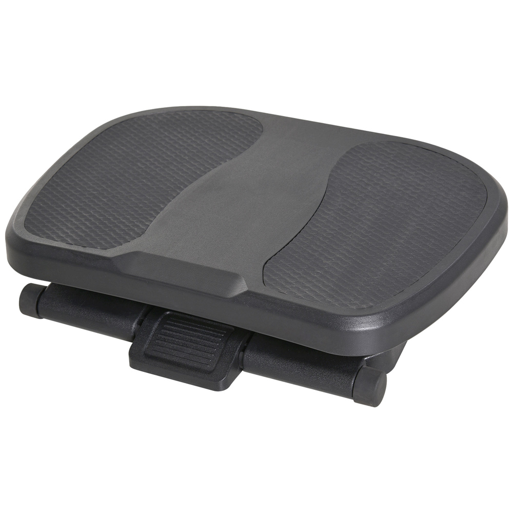 HOMCOM 0-30° Three-Height Under-Desk Support Footrest - Black