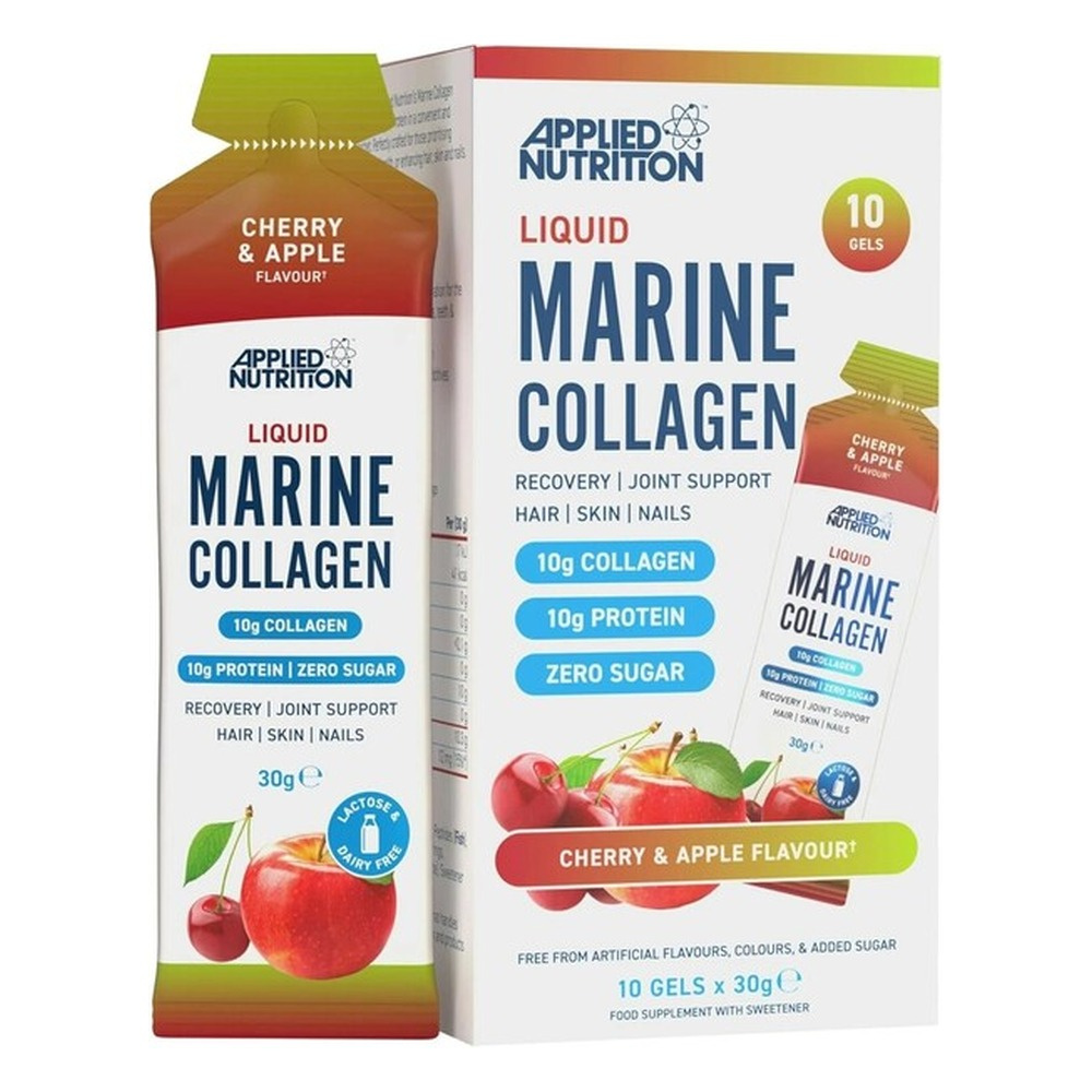 Applied Nutrition Liquid Marine Collagen Cherry and Apple for Healthy Skin Hair and Joints 10x30g