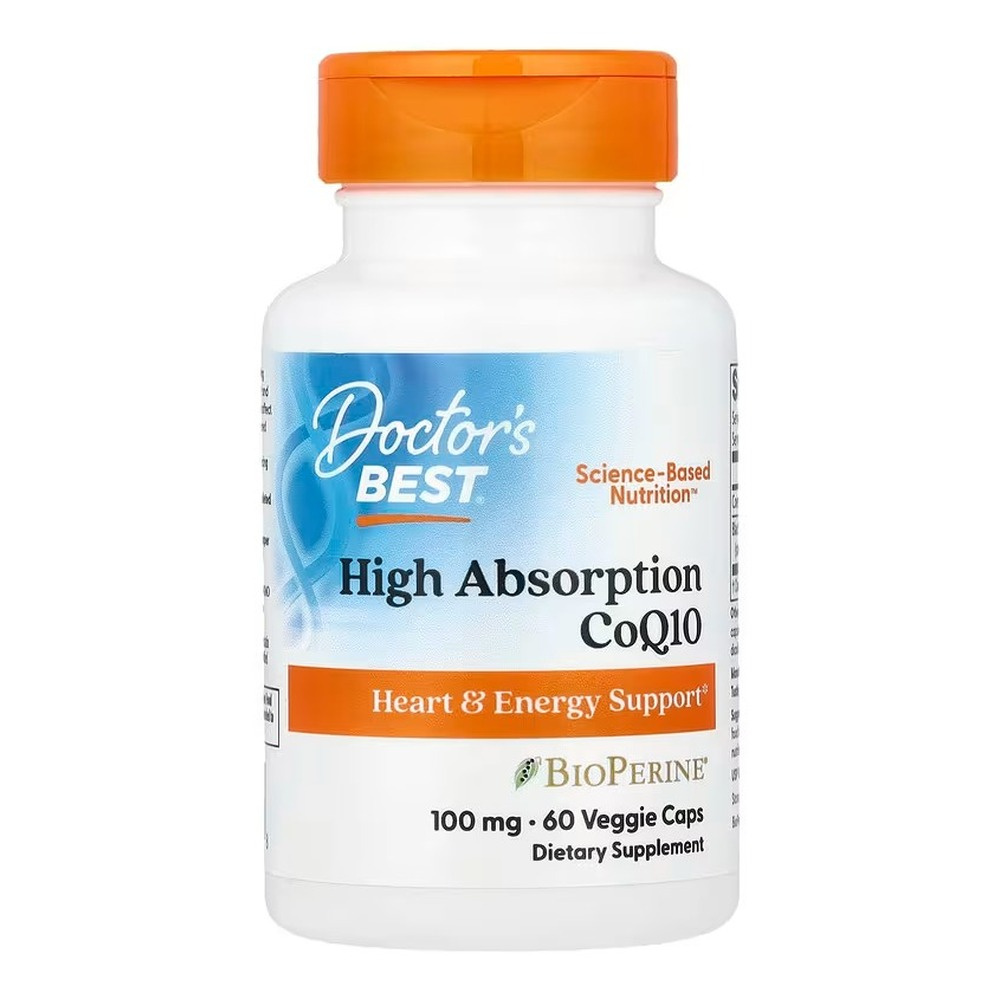 Doctor's Best High Absorption CoQ10 with BioPerine, 100mg Capsules 60 vcaps