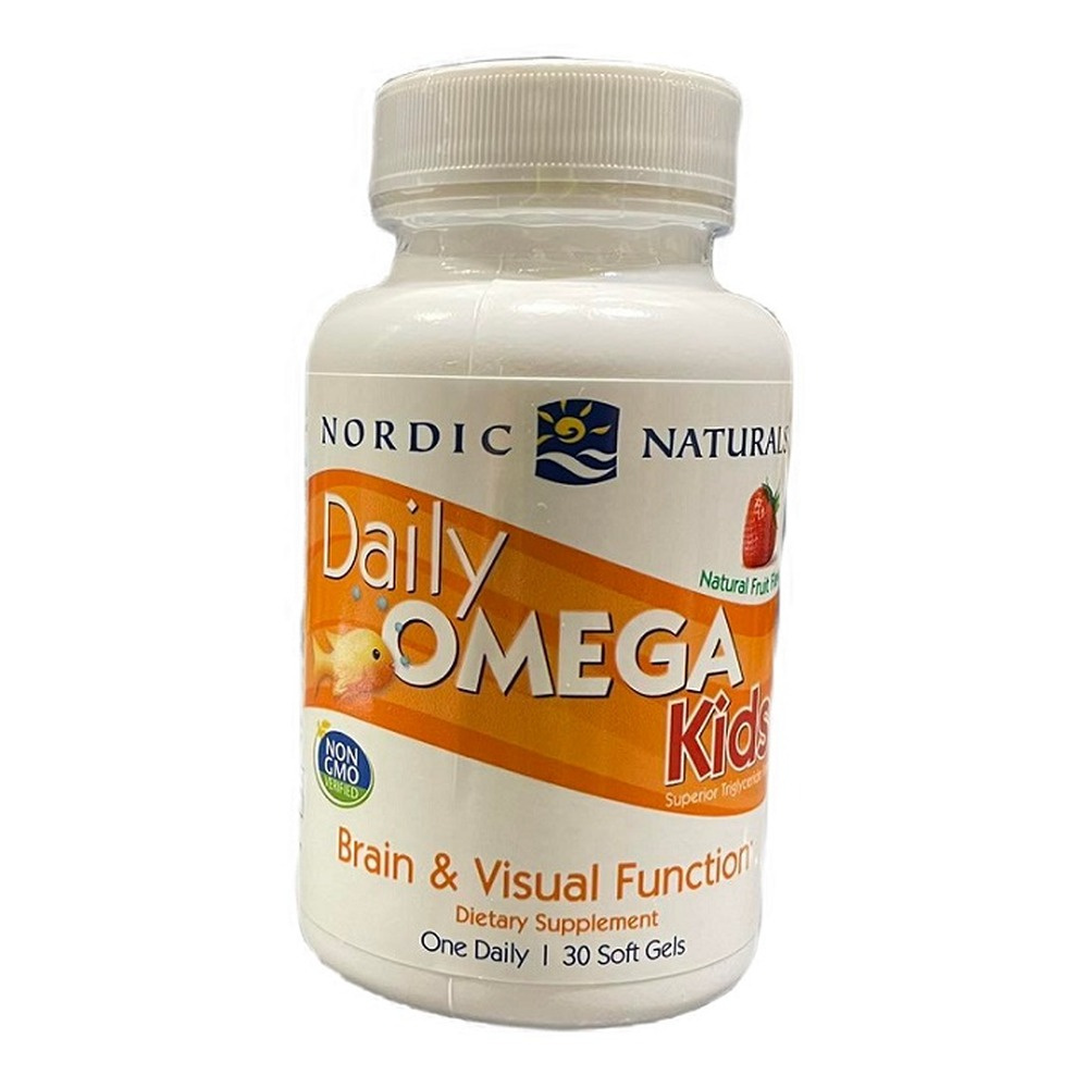 Nordic Naturals Daily Omega Kids Chewable Omega 3 For Kids Brain and Visual Function 30 Softgels