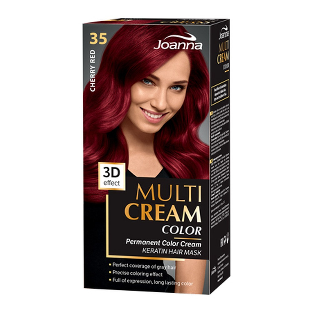 Joanna Multi Cream Permanent Intensive Hair Color Dye Care 35 Cherry Red 60x40x20g