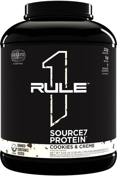 Rule One Source7 Protein, Cookies & Creme Gelato - 2280g