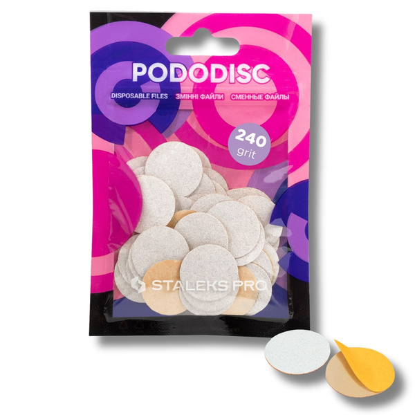 Staleks Pro Expert Disposable Pododisc Pedicure White Files  Size M Grit 240 50pcs