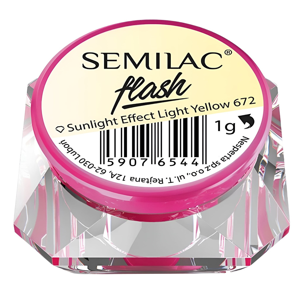 Semilac Flash Sunlight Effect - 672 Light Yellow Nail Powder 672 1g