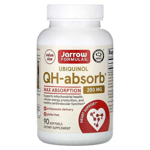 Jarrow Formulas Ubiquinol QH-absorb 200mg for Cellular Energy and Cardiovascular Health 90 Softgels