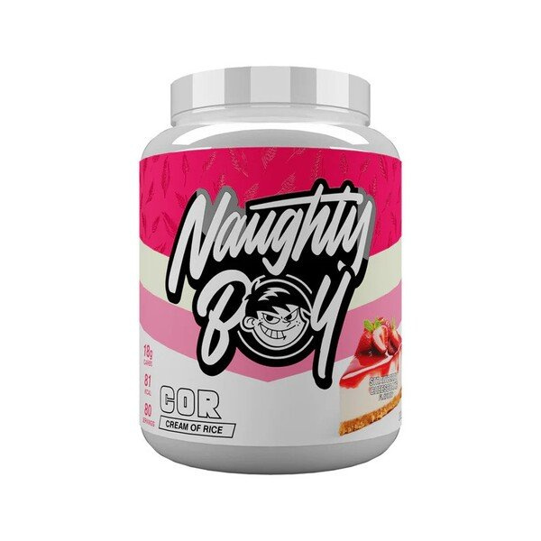 Naughty Boy Cream of Rice Strawberry Cheesecake Carbohydrate Supplement For Energy and Muscle Growth 2000g